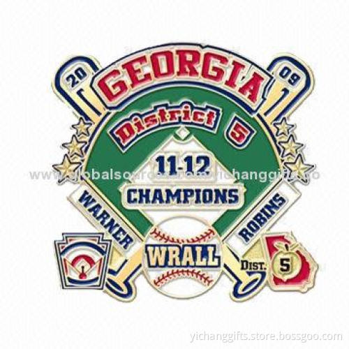 Baseball Pin for Little League, Soft Enamel (Epoxy is Optional), OEM Designs are Welcome